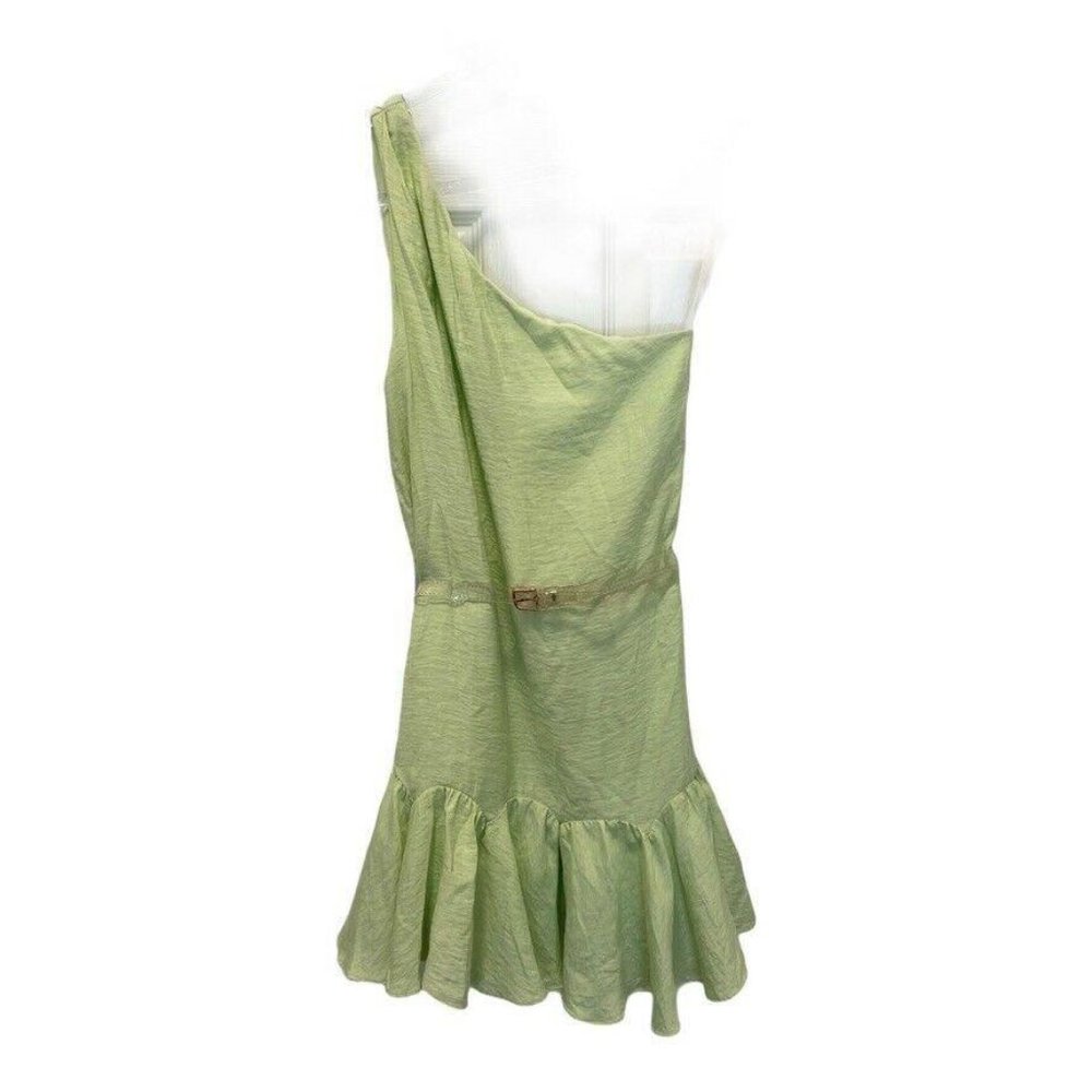 BCBGeneration Lime Green One Shoulder Clear Belt